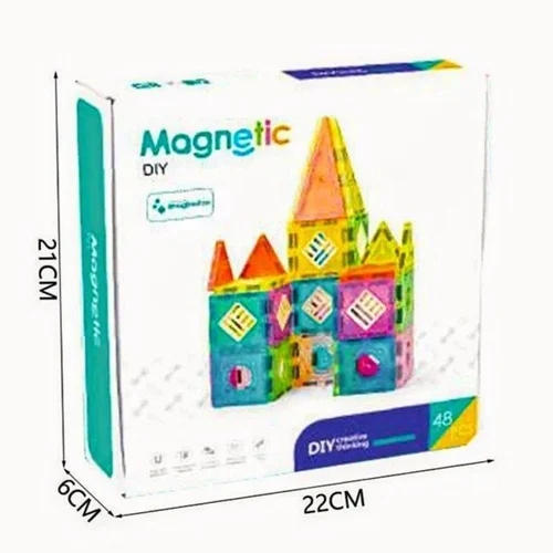 68 Piece Set 3d Magnetic Tiles