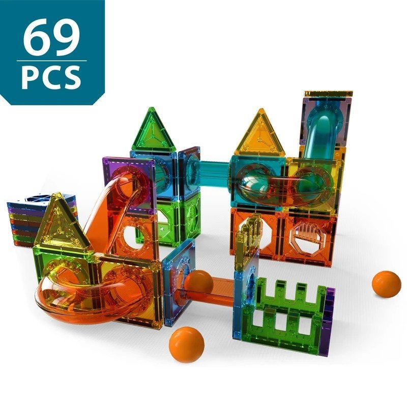 68 Piece Set 3d Magnetic Tiles - Image 2
